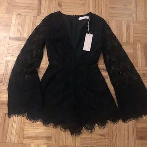 Keepsake sexy black lace romper size small